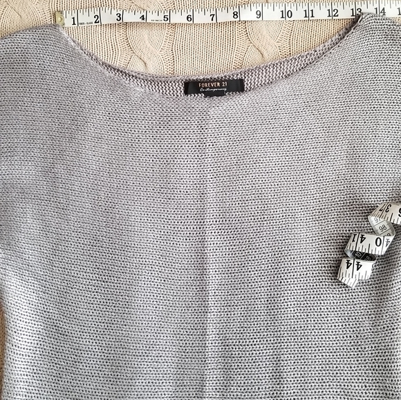 Grey and silver boat-neck sweater - Picture 5 of 6